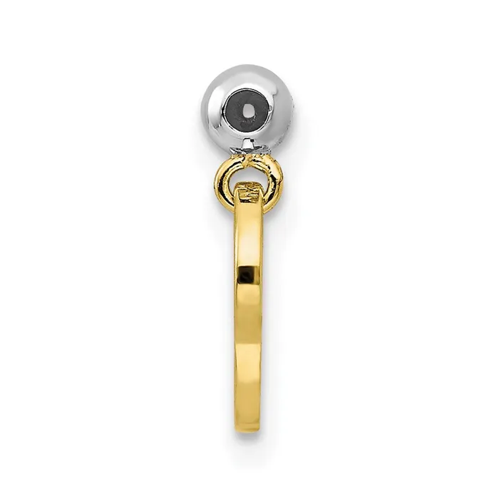 TreasureFineJewelers Rings Sterling Silver Mio Memento Rhodium Gold Tone Dangle Wing Charm