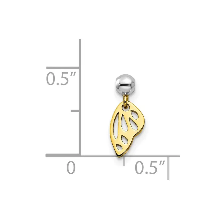TreasureFineJewelers Rings Sterling Silver Mio Memento Rhodium Gold Tone Dangle Wing Charm