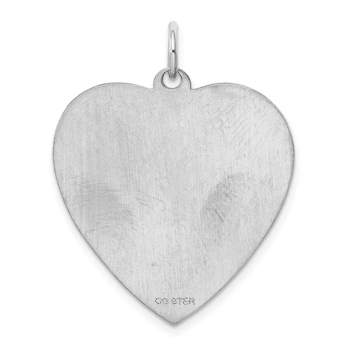 TreasureFineJewelers Rings Sterling Silver RG Plated Engraveable Heart Polished FrontSatin Back Disc