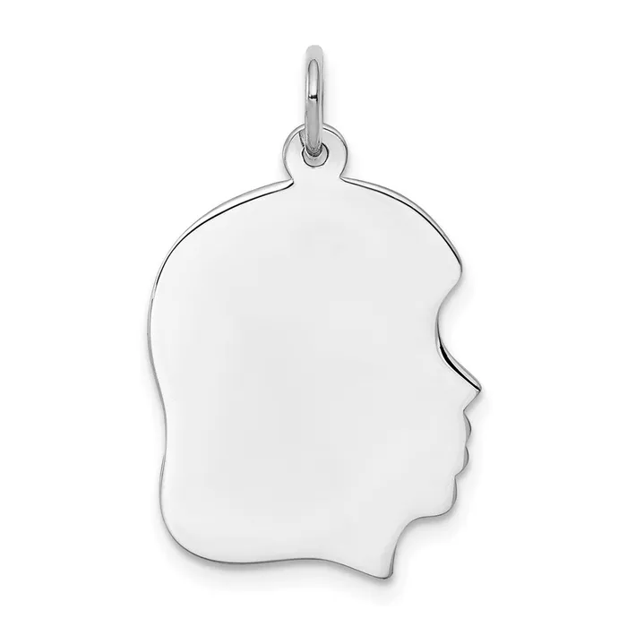 TreasureFineJewelers Rings Sterling Silver Rhodplate Eng Girl Disc Charm Polish on FrontBack TreasureFineJewelers Rings Sterling Silver Rhodplate Eng Girl Disc Charm Polish on FrontBack