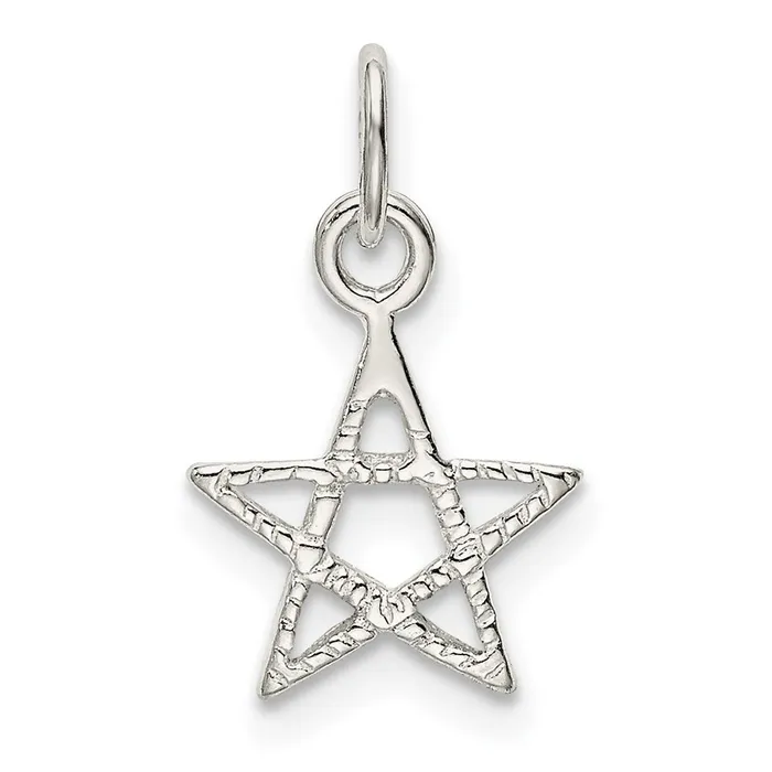 TreasureFineJewelers Rings Sterling Silver Star Charm
