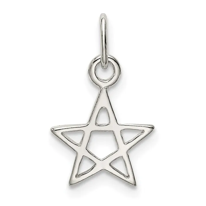 TreasureFineJewelers Rings Sterling Silver Star Charm