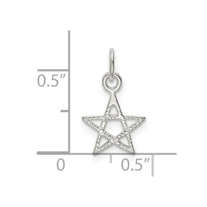 TreasureFineJewelers Rings Sterling Silver Star Charm