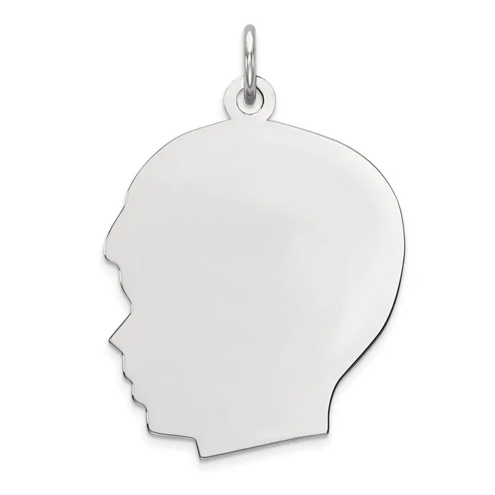 TreasureFineJewelers Sterling Silver Rhodplate Eng Boy Polished Front Back Disc Charm Rings TreasureFineJewelers Sterling Silver Rhodplate Eng Boy Polished Front Back Disc Charm Rings