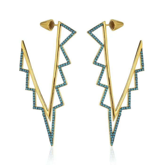 vendorunknown Earrings Ice Fall Earrings Turqgold Size Os