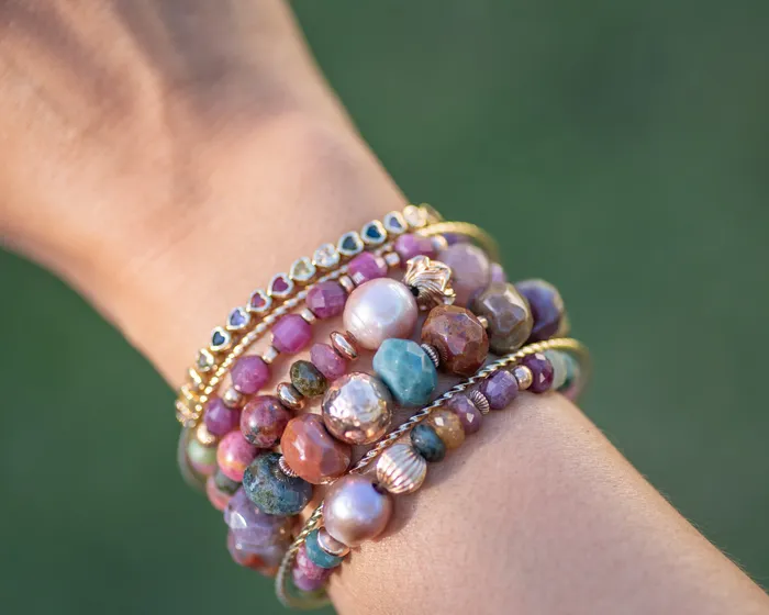 Vida Jewelry Designs Bracelets Indian Jasper Gold Filled Chunky Bracelet