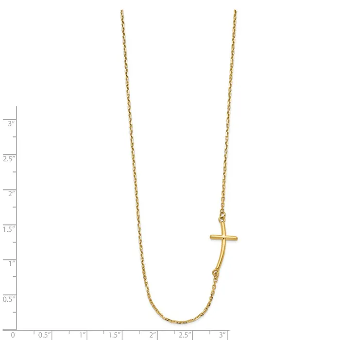 14k Small Sideways Curved Cross NecklaceWBCSF208019 WB Choice Jewelry Necklaces