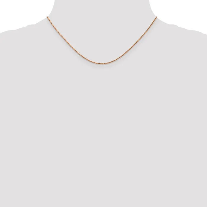 Necklaces 14k Rose Gold 1mm DC Machinemade Rope ChainWBCR01016 WB Choice Jewelry Necklaces 14k Rose Gold 1mm DC Machinemade Rope ChainWBCR01016 WB Choice Jewelry