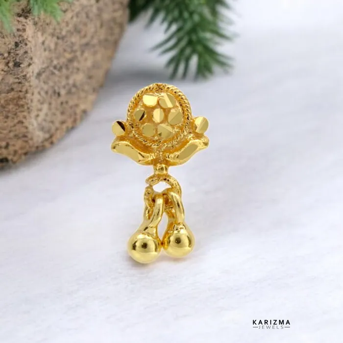 Rings Karizma Jewels Cute 18K Real Gold Indian Women Dangle Nose stud nose ring Push Pin