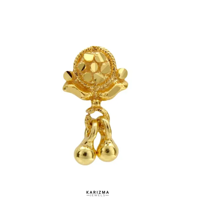Rings Karizma Jewels Cute 18K Real Gold Indian Women Dangle Nose stud nose ring Push Pin