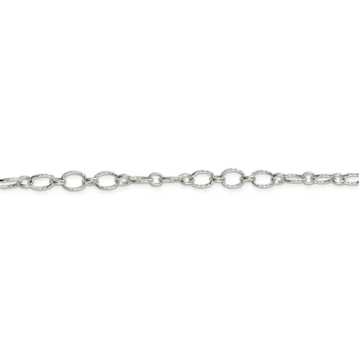 Sterling Silver 61mm Fancy Patterned Rolo ChainWBCQFC9216 WB Choice Jewelry Rings Sterling Silver 61mm Fancy Patterned Rolo ChainWBCQFC9216 WB Choice Jewelry Rings