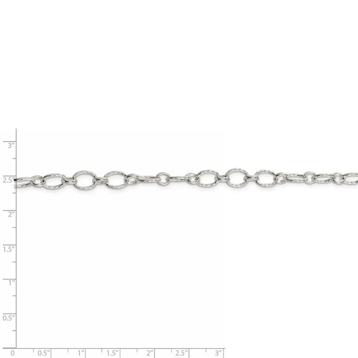 Sterling Silver 61mm Fancy Patterned Rolo ChainWBCQFC9216 WB Choice Jewelry Rings Sterling Silver 61mm Fancy Patterned Rolo ChainWBCQFC9216 WB Choice Jewelry Rings