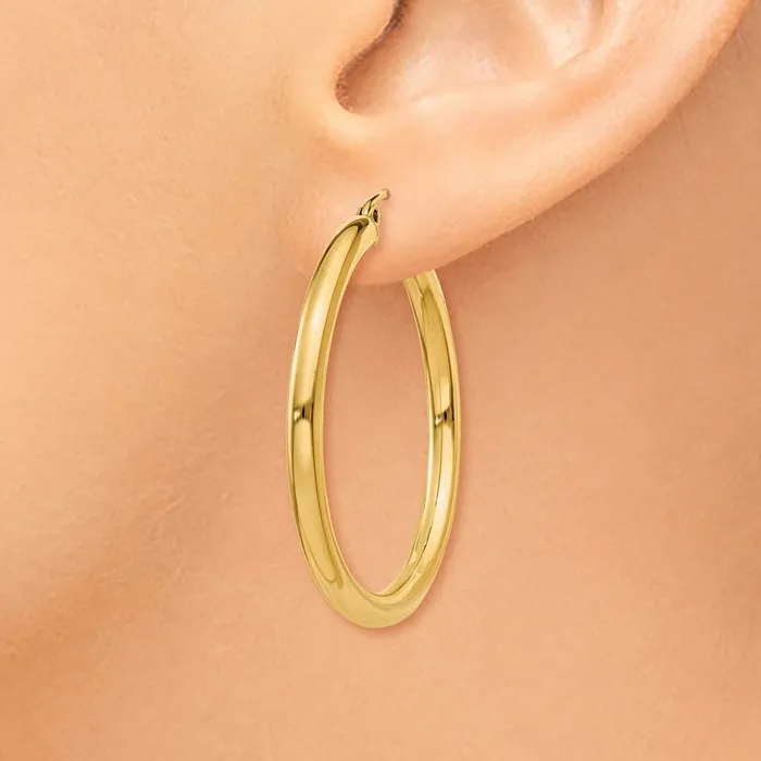 WB Choice Jewelry 10K Polished 3mm Tube Hoop EarringsWBC10T935 Earrings