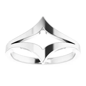 WB Choice Jewelry Rings 14K White Negative Space Double V Ring 51759101PSTWBC