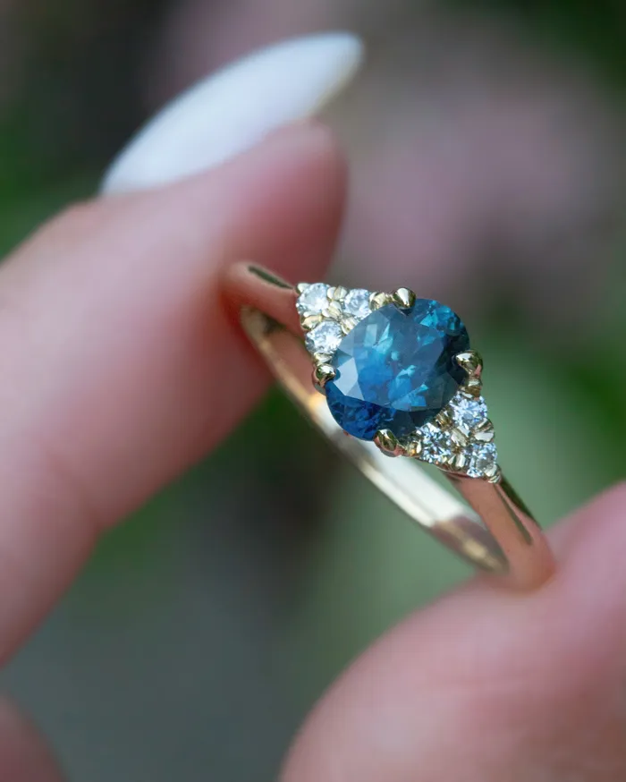Albrecht Jewellery Rings Montana Sapphire Oval Engagement Ring Set