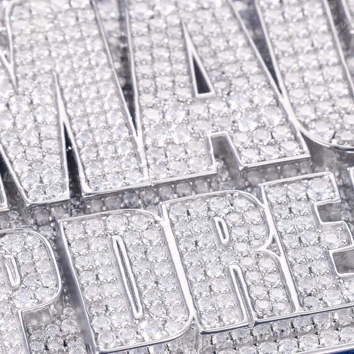 Custom Iced Out Number Bail Baguette Letter Pendant IceZeusShop Necklaces