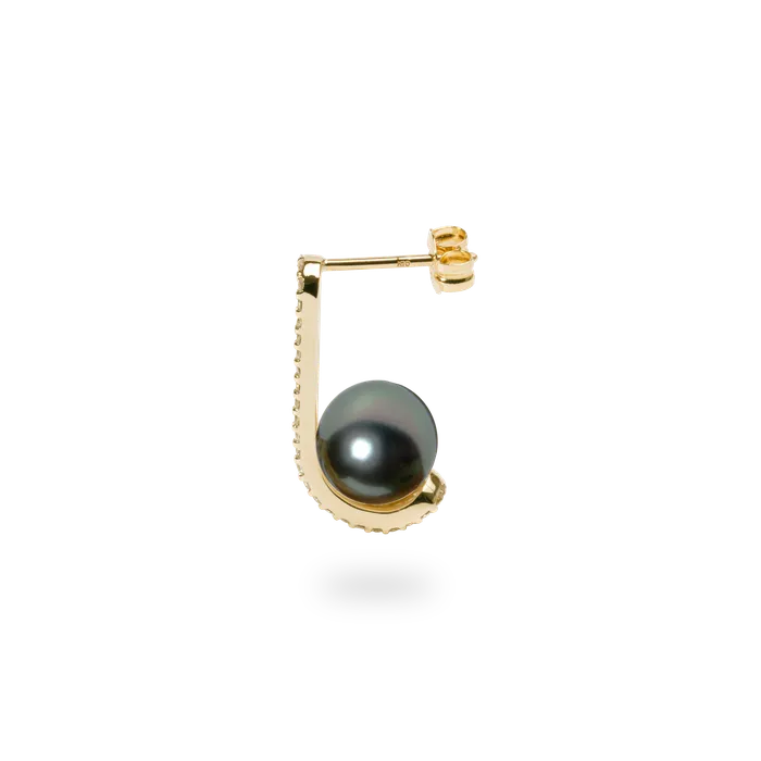Double Lift Black Pearl Earring PRMAL Earrings Double Lift Black Pearl Earring PRMAL Earrings