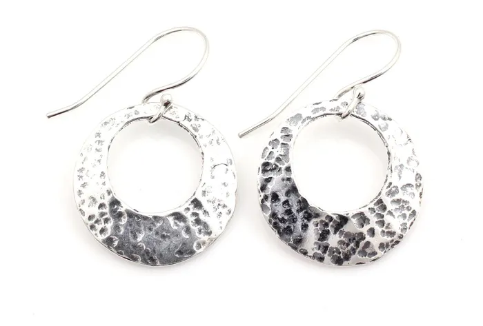 Earrings Pam Springall Small Hammered Circle Earrings