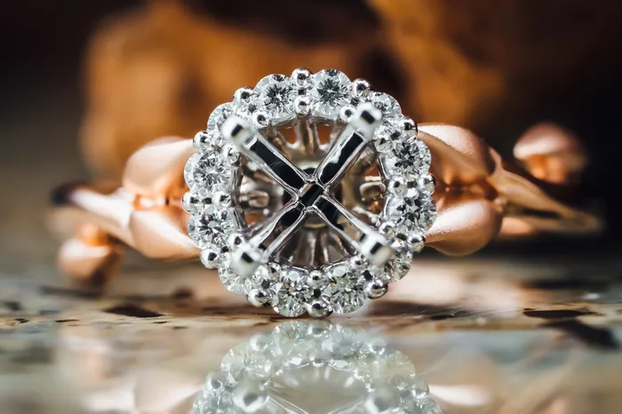 Rings Allison Kaufman 14k TwoTone Diamond Mounting