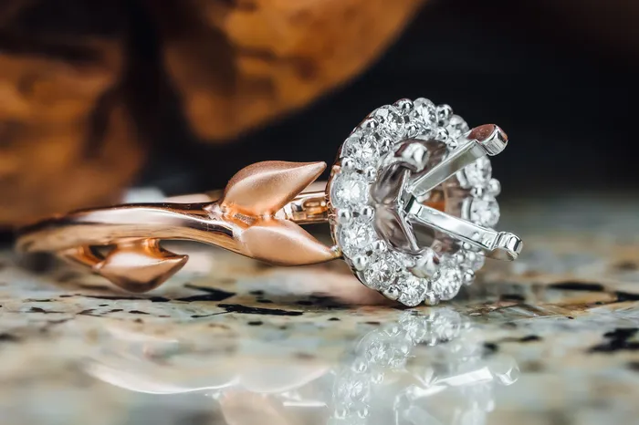 Rings Allison Kaufman 14k TwoTone Diamond Mounting