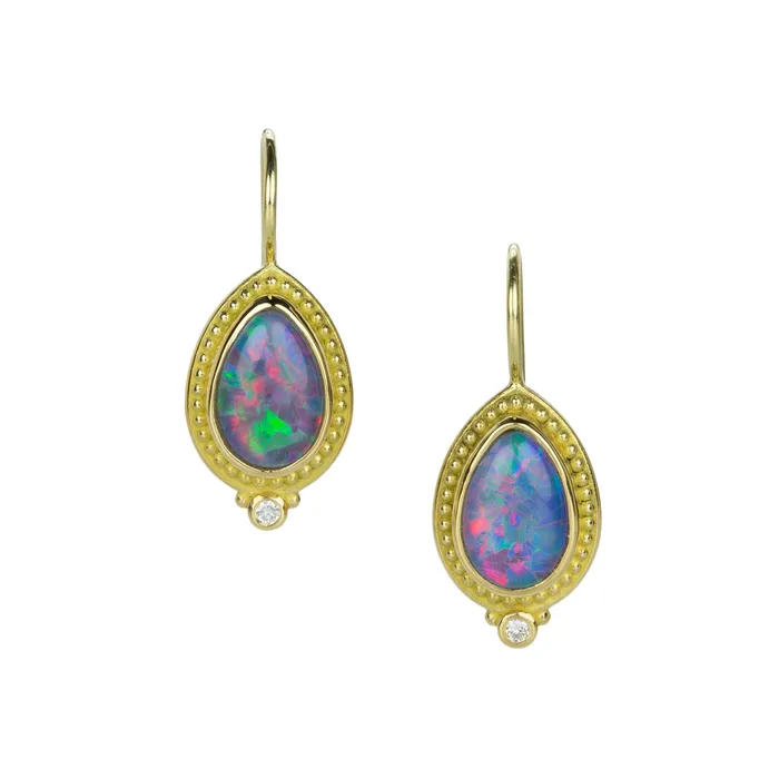 Earrings Barbara Heinrich Pear Shaped Australian Opal Earrings