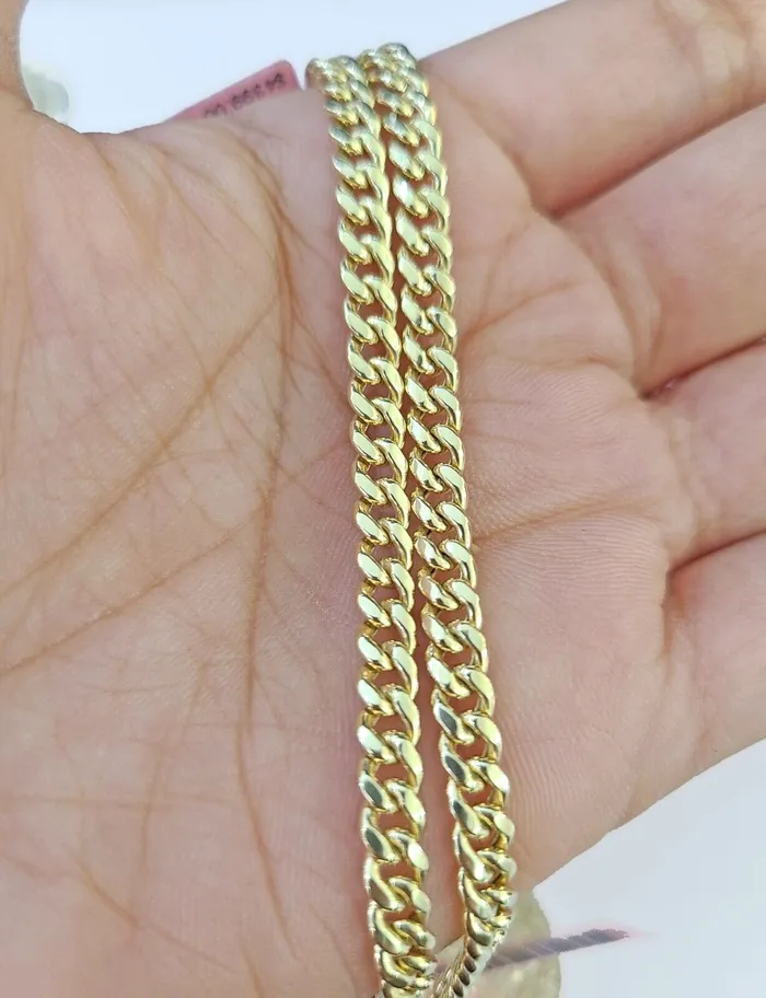 Globalwatches10 Charm Necklaces 14k Yellow Gold Miami Cuban Chain Mayan Calendar Charm SET 5mm 22 Inches