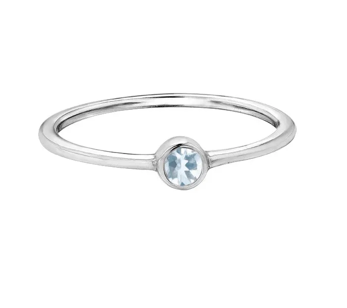 Rings 10kt White Gold Aquamarine Ring Independent Jewellers