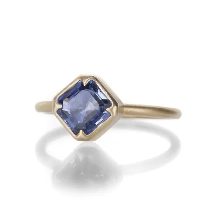 Rings Gabriella Kiss Square Blue Sapphire Ring
