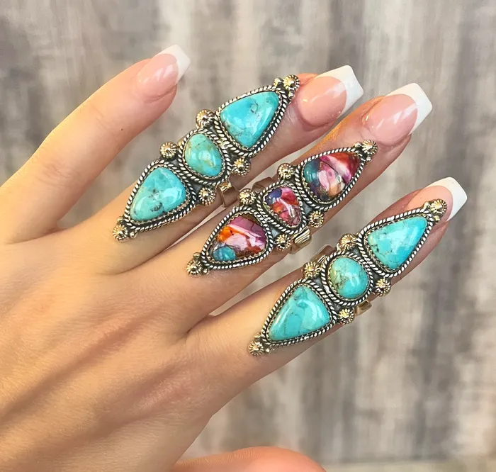 SophiaRene Boutique Sterling Silver Three Stone Crawler Rings Rings