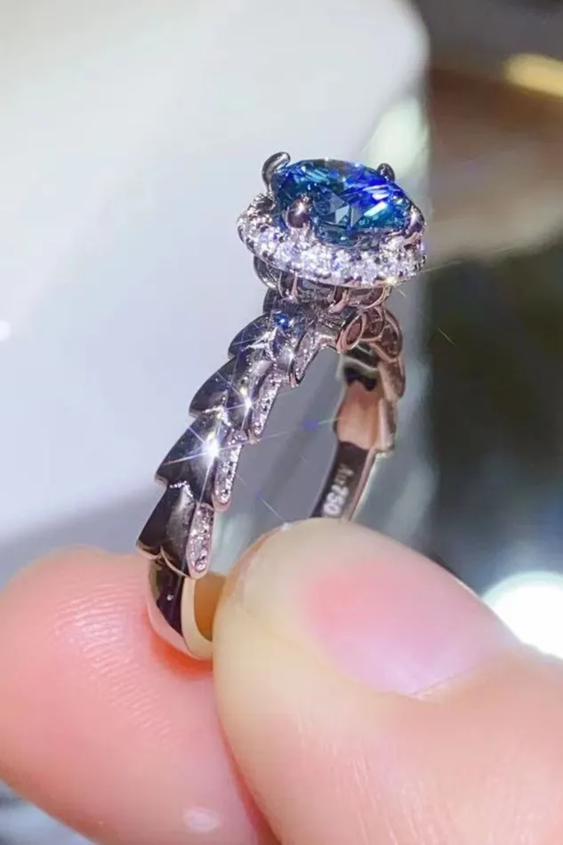 Trendsi Rings 925 Sterling Silver 1 Carat Moissanite Cluster Ring