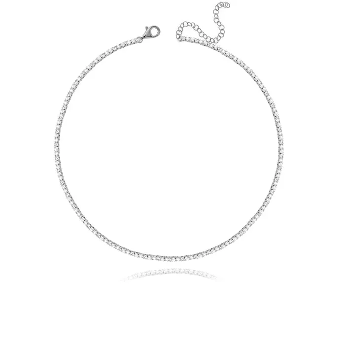 Diamond Tennis Choker Necklace Alev Jewelry Necklaces