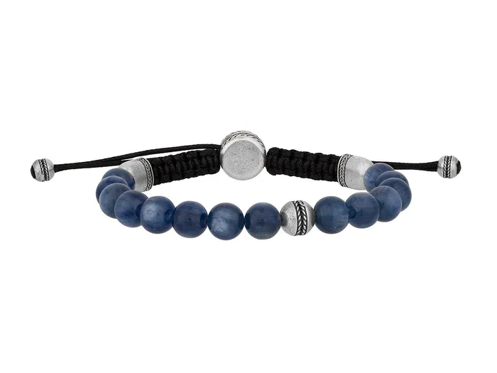 GURHAN Mens Sterling Silver Kyanite Beaded SingleStrand Bracelet 8mm Beads Adjustable Cord GG SILVER NEW Bracelets