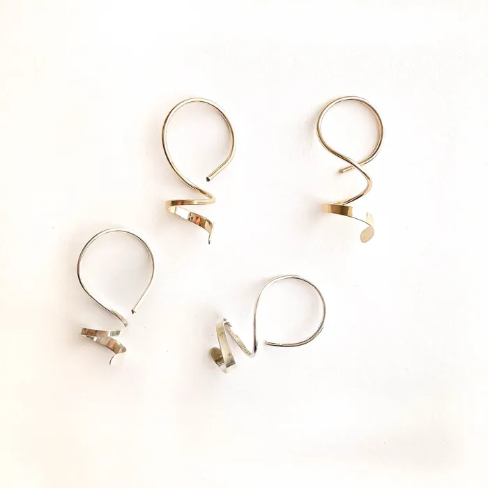 Hoops By Hand Earrings Mini Silver Spiral Earrings Hoops By Hand Earrings Mini Silver Spiral Earrings