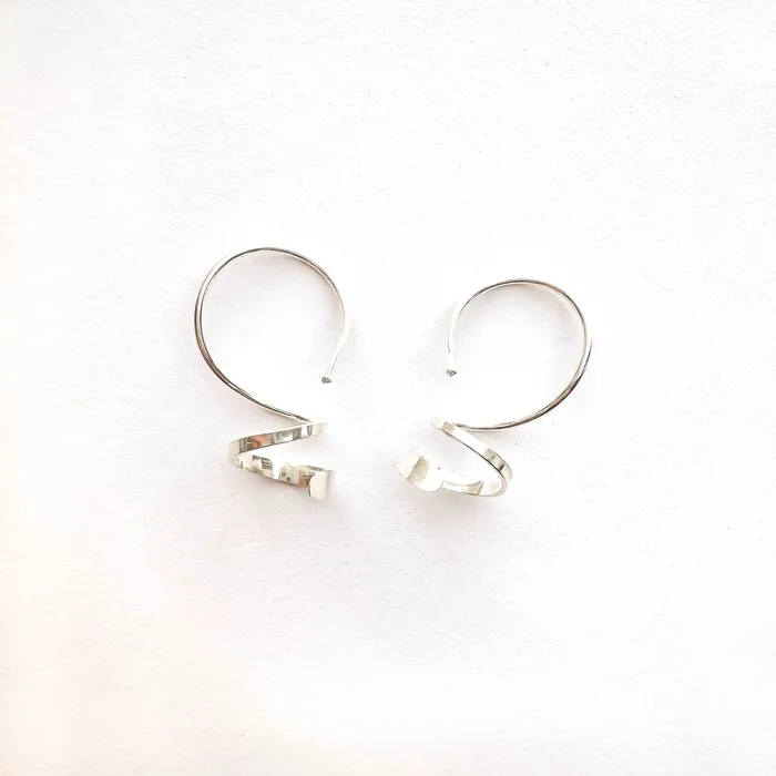 Hoops By Hand Earrings Mini Silver Spiral Earrings Hoops By Hand Earrings Mini Silver Spiral Earrings