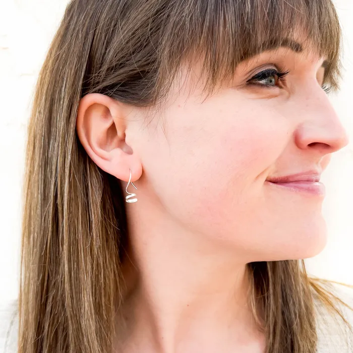 Hoops By Hand Earrings Mini Silver Spiral Earrings Hoops By Hand Earrings Mini Silver Spiral Earrings