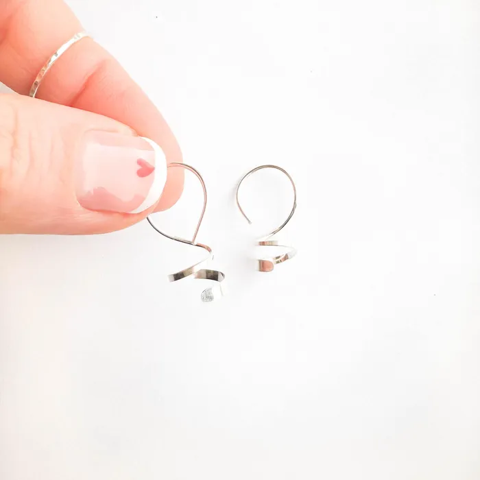 Hoops By Hand Earrings Mini Silver Spiral Earrings Hoops By Hand Earrings Mini Silver Spiral Earrings