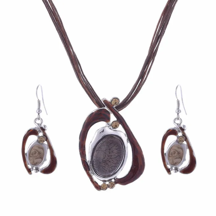 Lucite Beads Natural Stone Multilayer Chain Pendant Enamel Turkish Jewelry Set for Women sparklingselections Necklaces