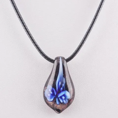 Necklaces sparklingselections Women Flower Lampwork Water Drop Shape Murano Glass Pendant Necklace Necklaces sparklingselections Women Flower Lampwork Water Drop Shape Murano Glass Pendant Necklace