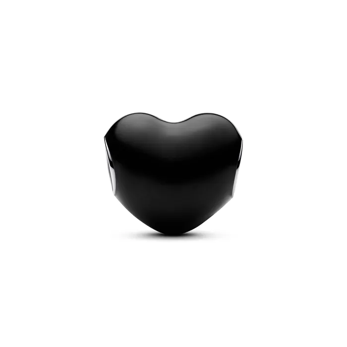 Pandora Charm Necklaces Pandora Metallic Black Heart Charm