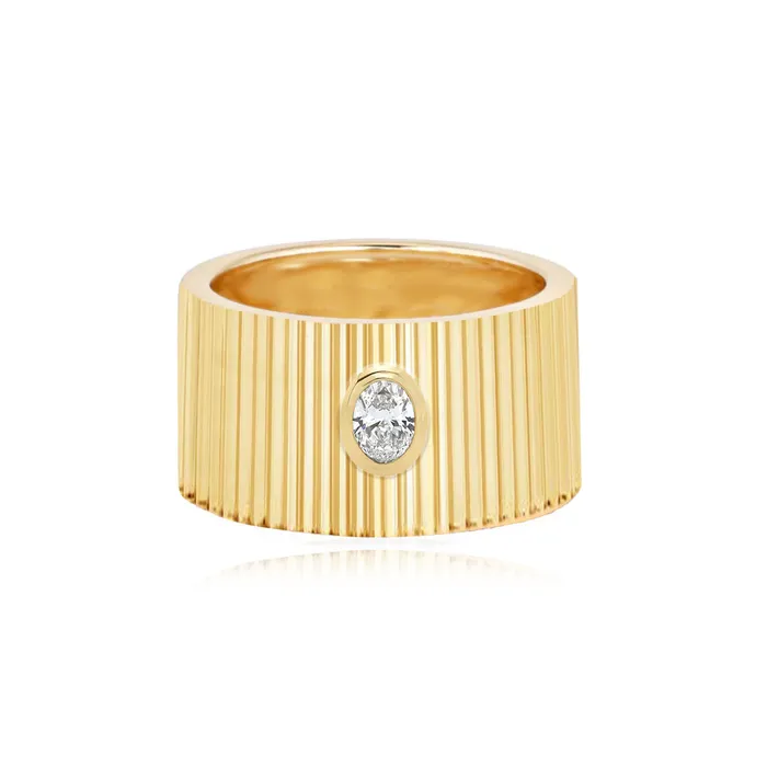 Rings Alev Jewelry Thick Fluted Diamond Ring