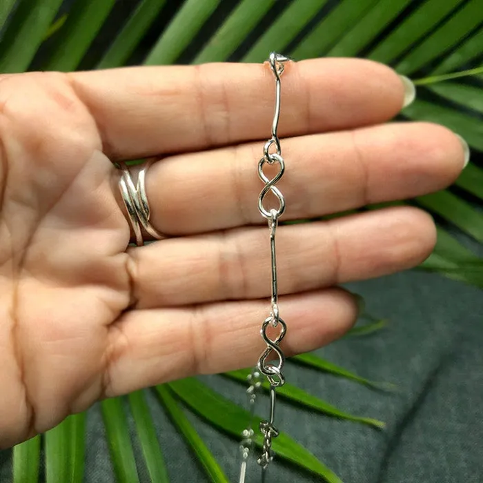 Sterling Silver Infinity Chain Crucian Gold Rings Sterling Silver Infinity Chain Crucian Gold Rings
