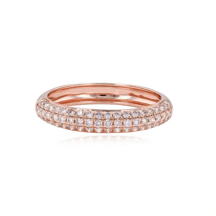 ThreeRow Diamond Dome Ring Alev Collection Rings
