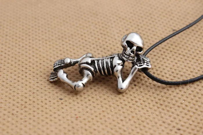 Vintage Titanium Steel Skull Shaped Mens Pendant Necklace NL0782 sparklingselections Necklaces