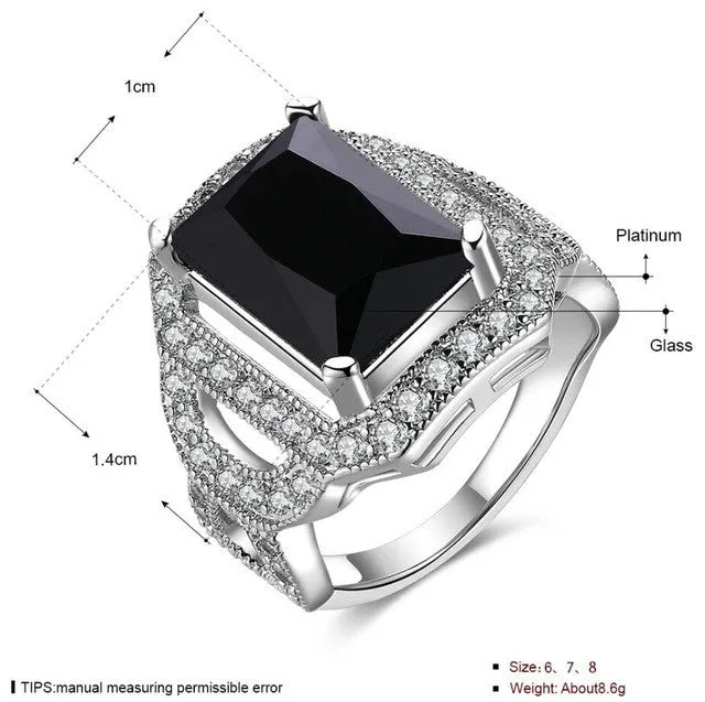 White Blue Silver Filled Jewelry for Men sparklingselections Rings